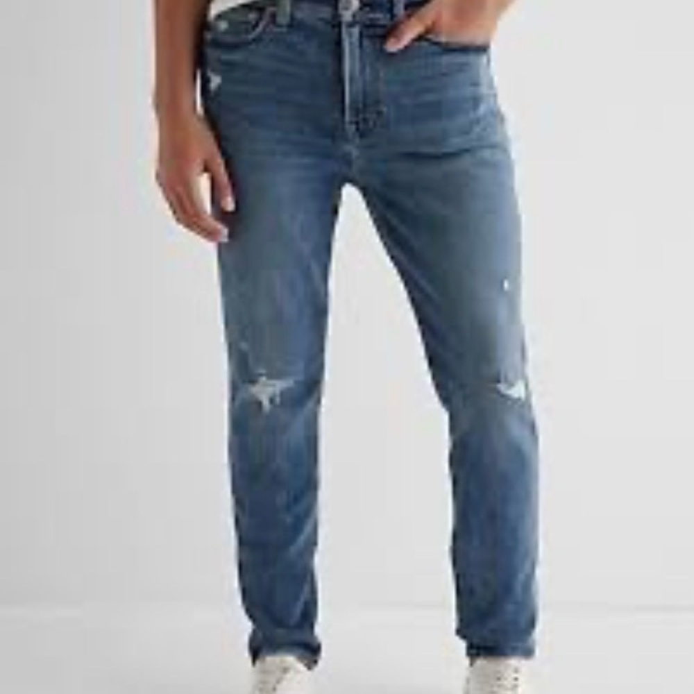 Express Distressed Blue Skinny Jeans. Size 38x 32